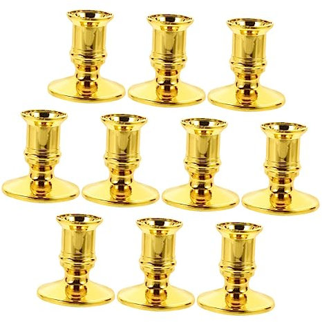 Warmhm 10st Elektronische Kerzenbasis Votivkerzenhalter Tisch Kerzenwärmer Stumpenkerzen Party Spitzkerzen Platte Tabletts Geführte Spitzkerze Kandelaber Kerzenhalter Plastik Golden