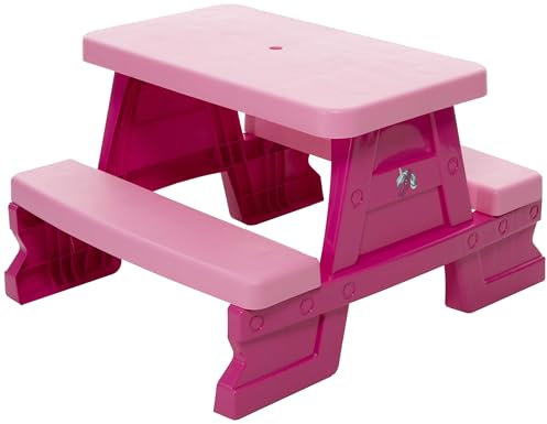 Dohany Kinder Sitzgruppe Picknick Sitzgarnitur Outdoor Bank Tisch Kombi pink