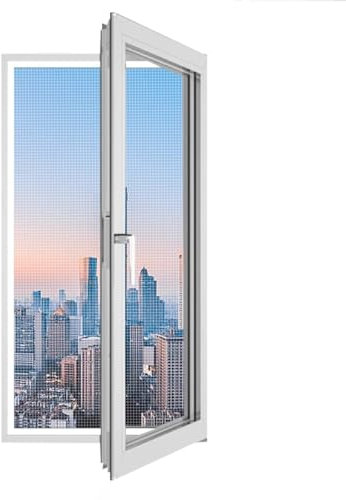 Fliegengitter Dachfenster für Kippfenster/Schrägfenster, Insektenschutz ohne Bohren 50x100cm Weiß