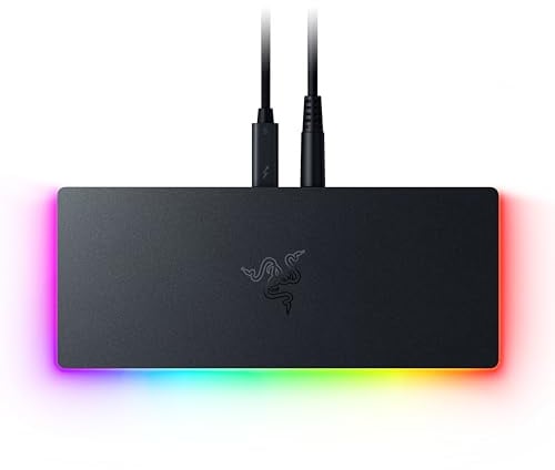 Razer Thunderbolt 5 Dock Chroma - 11 porte con slot di memoria M.2-3x display 4K con 144 Hz o 1x display 8K - compatibile con Thunderbolt Share - 140W passthrough - spina UE - PC/Mac | Nero