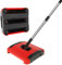 Carpet Floor Sweeper, Manual 3 Rolling Brushes Floor Carpet Brush, Non Electric Quite Rug Roller Brush Push for Cleaning Pet Hair, Loose Debris, Lint