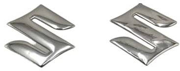 BLacOh Adesivi Moto Adesivi for Moto Suzuki con Logo e Emblema Dorato, 2 Pezzi Paraserbatoio Moto(Silver)