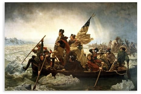 The World's Top 100 Paintings Washington Crossing The Delaware by Emanuel Leutze Art Wanddekoration, Poster, Familie, Bar, Restaurant, Garage, Café, Kunstschild