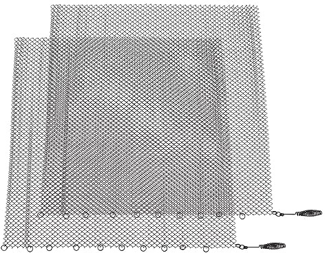 RASTKY Kaminfunken Guard - Kaminnetz Screenvorhang 2 Breite Tafeln Ersatzbildschirme Home Holzbrennende Kamin Schwarz (24 * 20in)