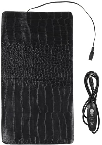 Didiseaon USB Carbon Fiber Pet Heating Mat Level Temperature Control and Wear-resistant Heated Pad for Reptiles Dogs Cats and Pets Soft Comfortable Warming Cushion in Black