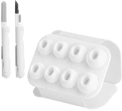 LOLANIUT 4 Paar Replacement Silikon Ear Tips Kompatibel für Airpods Pro Aufsätze, Airpods Pro 2 Aufsätze, Xs/S/M/L Airpods Pro 2 Silikontips, mit Noise Reduction,Aufbewahrungsbox & Reinigungswerkzeug