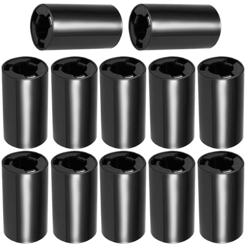HAAMNING7 AA to C Size Battery Adapter Case, Plastic AA to C Battery Converter Storage Holder (Black, 12 Pack)