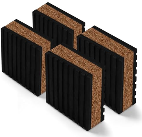 Turntables Cork Sound Isolation Pads & Vinyl Record Sound Isolation feet Pads for Turntable Amplifier Subwoofer Record Player Vibration Isolation and Noise Reduction (4-Pack)