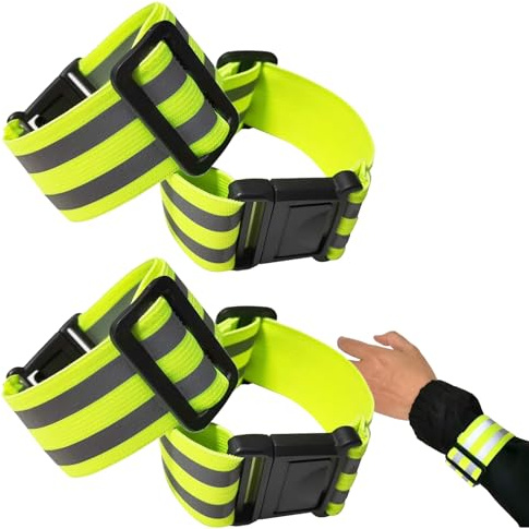 4 Stück Flasher Blinker-Armbänder,Reflektoren Kleidung,Leuchtband Joggen,Verstellbare Reflektoren Armbänder, Warnreflektor Sicherheit Laufen Radfahren Knöchel Bein Taille, Für Kinder Und Erwachsene