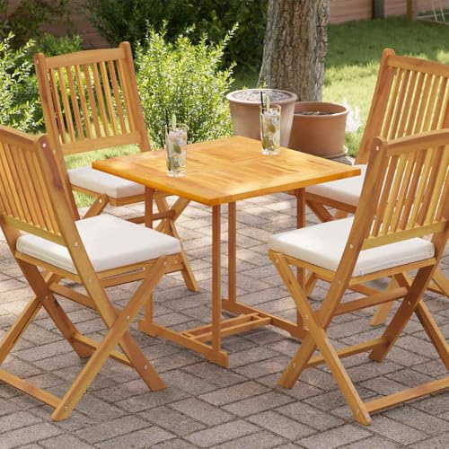Foknhdi Teak Massivholz Tischplatte 70x70x2,5 cm Fein geschliffen für Esszimmer Garten Balkon Klein Küchentisch Upgrade Langlebig Modernes Design für Indoor Outdoor