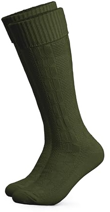 HerzSticht Herren Lange Trachtensocken 1er Pack (Modell: Silberdistel) Grün 39-42