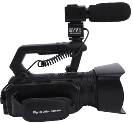 Bewinner Videocamera 4K con Foto da 56 MP, Zoom Ottico 6x e Super Zoom 120x, Touch Screen da 4 Pollici, Microfono Esterno, Luce di Riempimento, Telecomando per Vlogging e Streaming Live