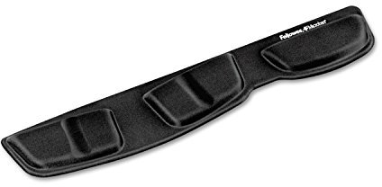 Fellowes Foam Keyboard Wrist Rest – Ergonomic Channel Design for Comfort & Support – Health-V Tunnel Prevention – Microban Antimicrobial Protection – Black