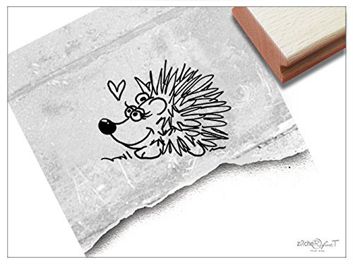 Stempel Tierstempel Motiv IGEL - Kinderstempel Geschenk für Kinder Kita Kinderzimmer Schule Einschulung Geburtstag Basteln Herbst Deko - zAcheR-fineT