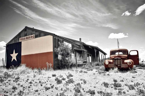 empireposter Route 66 - Poster - Texas Bar BQ + Ü-Poster