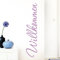 Grandora Wandtattoo Wort Willkommen I Flieder 13 x 58 cm I deutsch Flur Diele Eingang selbstklebend Aufkleber Wandaufkleber Wandsticker W1099