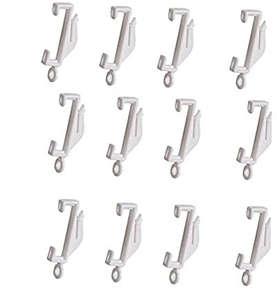 Merriway BH03824 Ganci Scorrevoli per Tende su Binario Decorail, Bianco, Confezione da 100, Set di 100 Pezzi