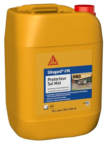 SIKA - Hydrofuge Imperméabilisant pour sols - Sikagard 210 Protecteur Sol Mat Incolore - Pavés/dalles/pierres - Augmente la résistance au sol contre la pénétration des liquides et salissures - 20L