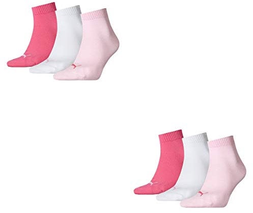 PUMA Hommes Chaussettes, (3er Paquet) - rose/blanc/Rose, 35-38 (UK 2,5-5)