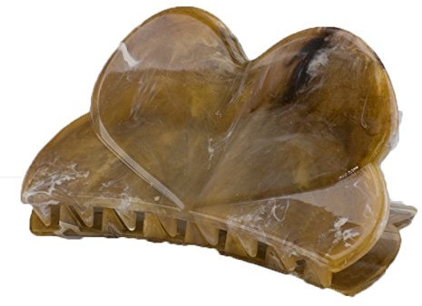 1Stk Haarklammer Herz 84x45 in horn - Made in Germany - WeLoveBeads