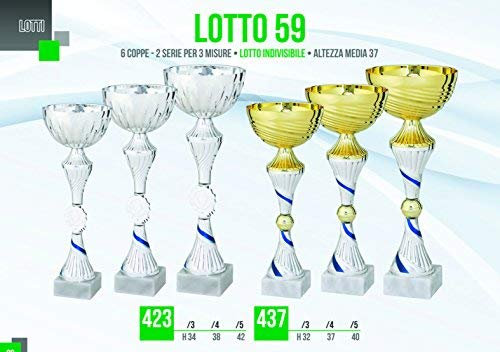 Grafilandia Coppe per premiazioni Sportive - Lotto 59: 6 Coppe - 2 Serie per 3 Misure