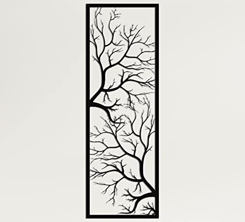DEKADRON Décoration murale en métal – Panneau d'arbre, art géométrique (34 x 100 cm)