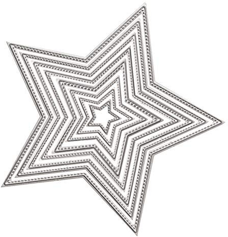 8PCS Sterne Stanzschablone, U-horizon Five Stars Cutting Dies Metall Schablonen Papierbasteln für DIY Scrapbooking, Fotoalbum Dekoration, Karte, Papier, Geschenk