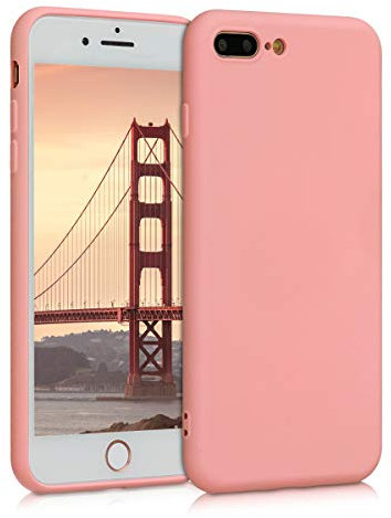 kwmobile Housse Compatible avec Apple iPhone 7 Plus/iPhone 8 Plus Coque - Housse de téléphone Souple et Fine en TPU Silicone - Rose pâle Mat