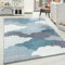 Carpetsale24 Kinderteppich Modern Wolken Design Blau und Grau 160 cm Rund - Kurzflor Teppich Kinderzimmer Waschbarer Spielteppich Babyteppich für Junge und Mädchen Extra Weich und Antiallergen Runder