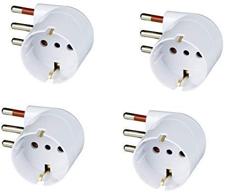 ROSI 4er Set Schuko Adapter 90° 16A platzsparend weiß