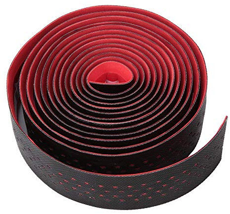 Keenso Rennrad Lenkerbänder, 2 STK. Anti-Rutsch PU Lenkerbänder Atmungsaktives Mountainbike-Lenkerband für Fahrradlenker (Rot, 2,1 m x 30 mm x 2,9 mm)