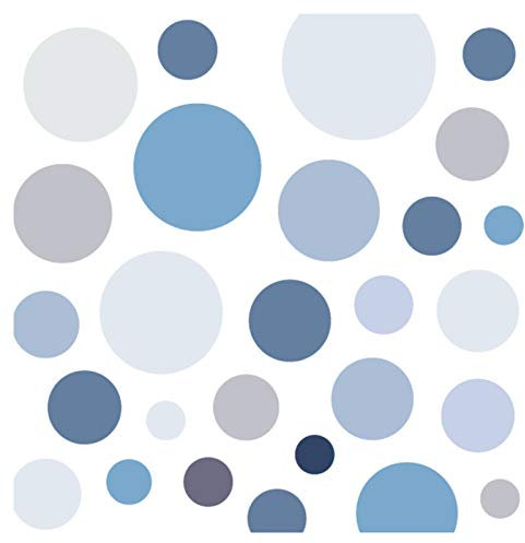 Little Deco Wandsticker 86 Punkte Kinderzimmer Junge Kreise | blau grau | viele Farben Wandtattoo Klebepunkte Wandaufkleber Dots bunt DL390