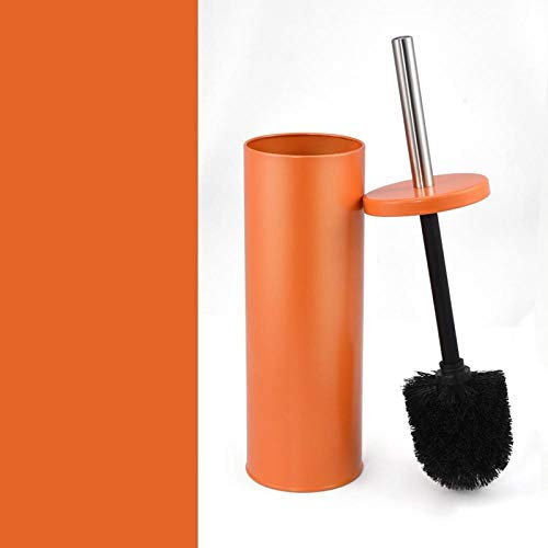 WC Brosse Brosses De Toilette Ensemble de Brosse de Toilette WC sans Coin Mort Salle de Bain Brosse Douce Poignée Longue Base Brosse de Nettoyage Brosse de Toilette-Orange