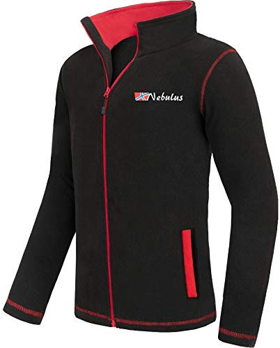 Nebulus Giacca in pile da uomo BALTIC, calda giacca in pile, con chiusura lampo lunga, Nero , L