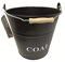HomeZone 12L Black Fireside KINDLING BUCKET Log Burner Accessories - Vintage Style Black Coal Bucket - Wood Burner Coal Storage - Log Store Metal Bucket - Wood Log Holders for Fireplace