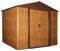 Outsunny 9 x 6ft Metal Garden Shed, House Hut Gardening Tool Storage with Ventilations, Sliding Door, Sloped Roof for Garden, Patio, Brown
