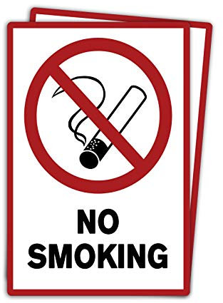 2 Stück No smoking/rauchen verboten Schild 20 x 30 cm aus stabiler PVC Hartschaumplatte 3mm mit UV-Schutz von STROBO