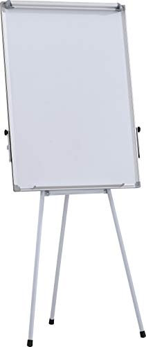 Lavagna a fogli mobili su treppiede, 70 x 100 cm, lavagna a secco lavabile, cornice in alluminio con bracci estensibili, cancellabile, magnetica, tipo su treppiede/materiale: alluminio