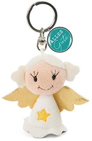 NICI Schlüsselanhänger Engel mit Stern 7cm mit Anhänger Alles Gute – Glücksbringer Engel-Anhänger für Schlüsselband, Schlüsselbund & Schlüsselkette – Schutzengel Anhänger