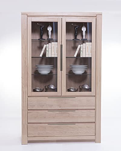 Bornholm Highboard Wildeiche massiv Sonoma (Doppelvitrine, massiv geölt)