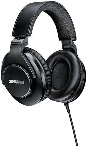 Shure SRH440A - Auriculares con Cable para monitoreo y grabación, Grado de Estudio Profesional, Respuesta de frecuencia Mejorada, Funcionan con Todos los Dispositivos de Audio, diseño Ajustable y