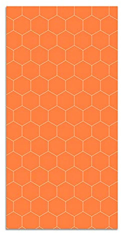 Panorama Alfombra Vinílica Cocina Baño - Modelo Mosaico Hexágonos Naranja 60x200 cm - Varios tamaños - Decoración Hogar