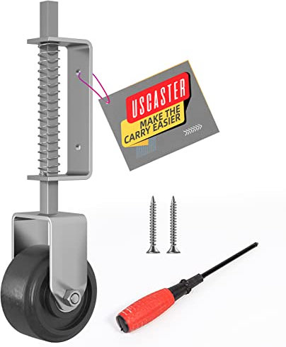 Uscaster Türräder 10cm Zauntür-Räder für Metallrohr 110KGS Kapazität Federbelastete Schwerlasttorrolle mit Schrauben & Schraubendreher