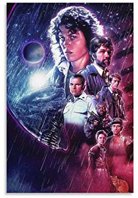 Filmposter im Vintage-Look, Alien-Motiv, Kunstposter und Wandkunst, Bilderdruck, modernes Familienschlafzimmerdekor, Poster, 40 x 60 cm