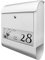 Banjado® Personalisierter Briefkasten Mit Graviertem Namensschild in Silber - Weiß 39x47x14cm - Mit Hausnummer, Namen & Motiv Pusteblume - Mit Zeitungsfach