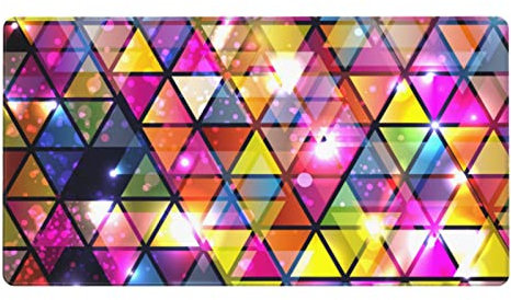 Mauspad mit buntem geometrischem Dreieck, 40,6 x 74,9 cm, rutschfeste Gummiunterseite, waschbare Mauspads für Laptops, Zuhause, Büro und Gaming-Computer