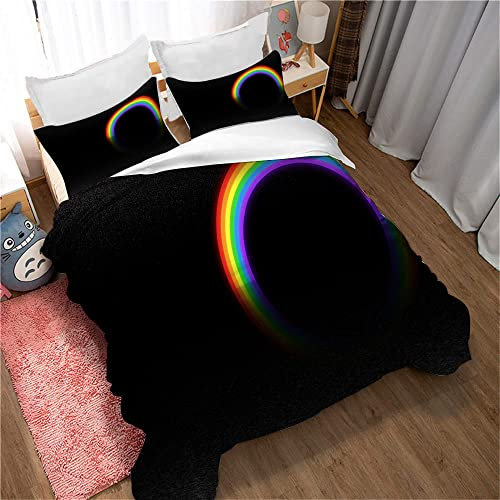 Ste-X Bettwäsche-Set Aus Baumwolle Rainbow, Halbleinen-Bettbezug 135 X 200 Und 2 Kissenbezüge 80 X 80 cm Mit Oeko (220x240cm,Farbe 04)
