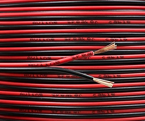 Auline 20m Red and Black Speaker Cable Wire 13 Strand Audio HiFi Surround Sound