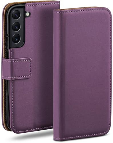 moex für Samsung Galaxy S22 Plus Hülle mit Kartenfach, Handyhülle klappbar 360 Grad Schutzhülle, PU Leder Handytasche Samsung Galaxy S22 Plus Klapphülle Flip Case, Lila