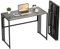 Ulifance Folding Computer Desk for Home Office No-Assembly Writing Desk (Black Oak)